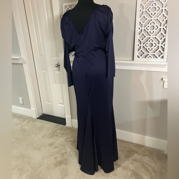 Blue Off the Shoulder Dress - Picture 6 of 7